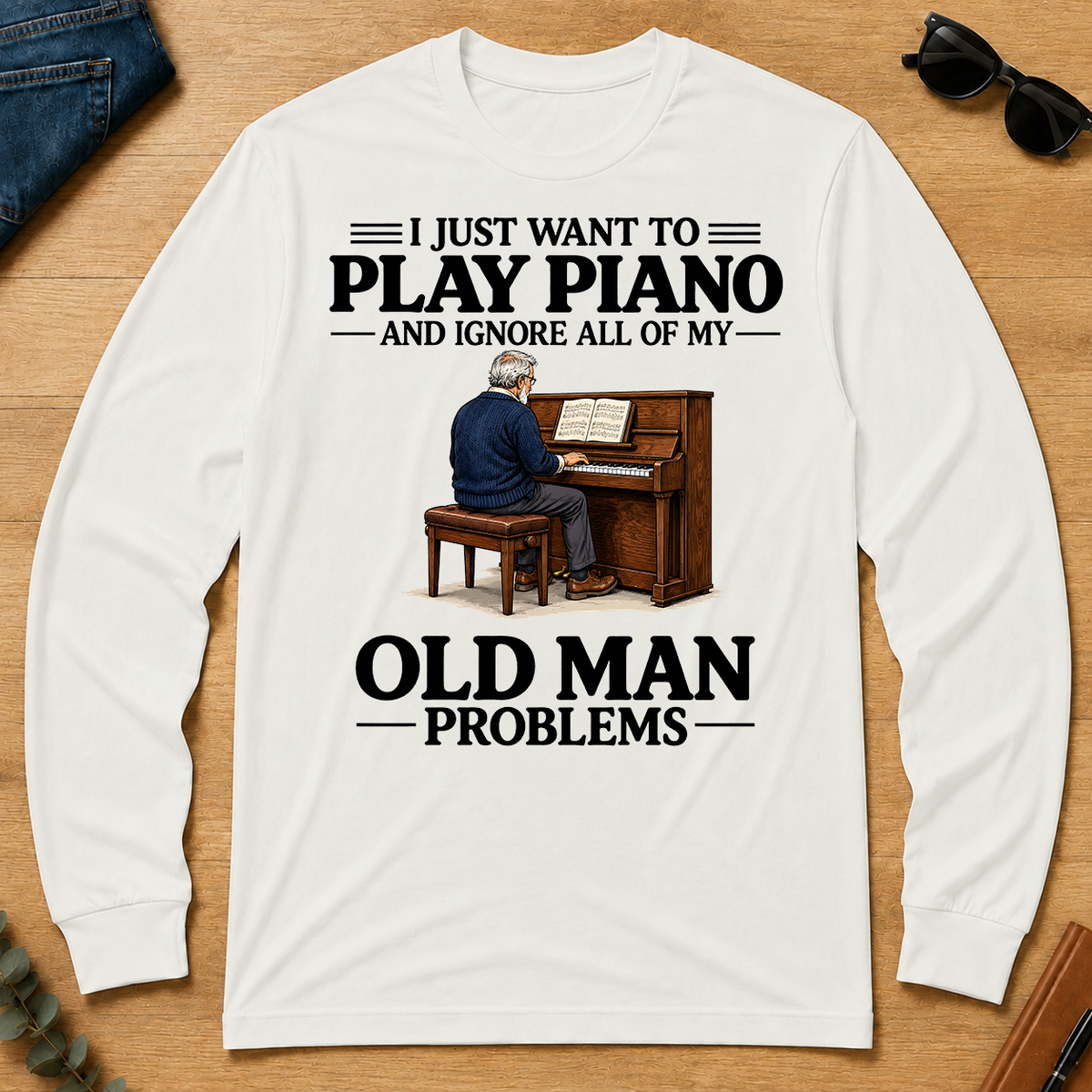I Just Want To Play Piano - white - LST2D-White