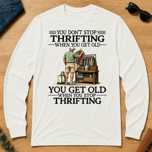 Don't Stop Thrifting Vintage Art - white - LST2D-White