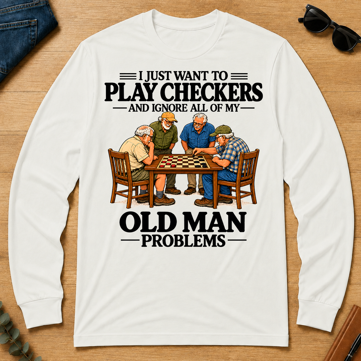 I Just Want To Play Checker - white - LST2D-White