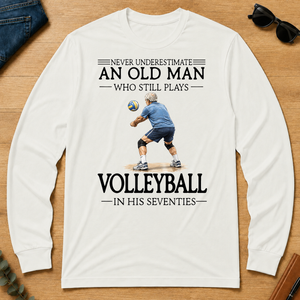 An Old Man Who Still Plays Volleyball In His Seventies - white - LST2D-White