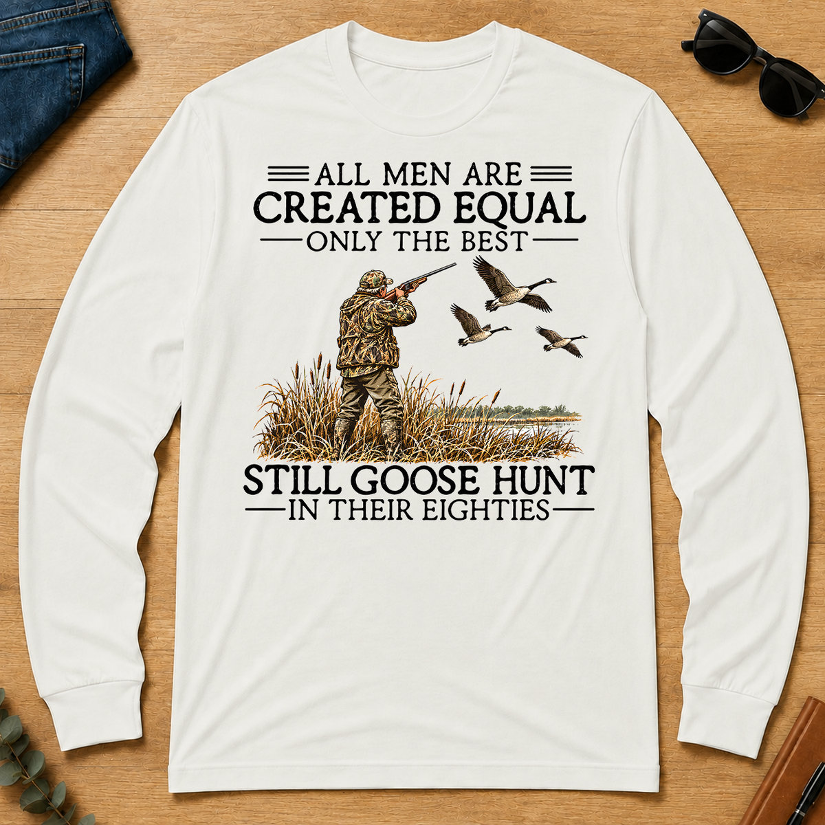 All Men Are Created Equal Goose Hunting 80s - white - LST2D-White