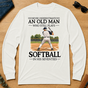 An Old Man Who Still Plays Softball In His Seventies - white - LST2D-White