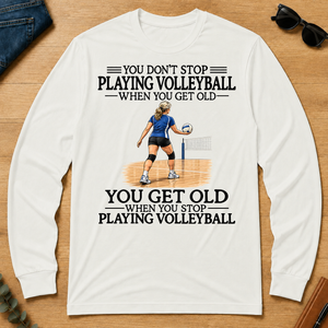 Don't Stop Playing Volleyball Woman - white - LST2D-White