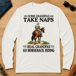 Real Grandpas Go Horseback Riding Vintage - white - LST2D-White