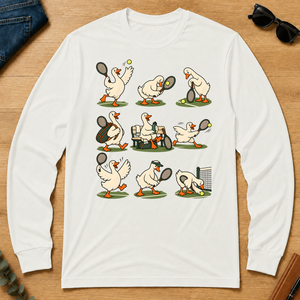 Funny Ducks Playing Tennis - white - LST2D-White