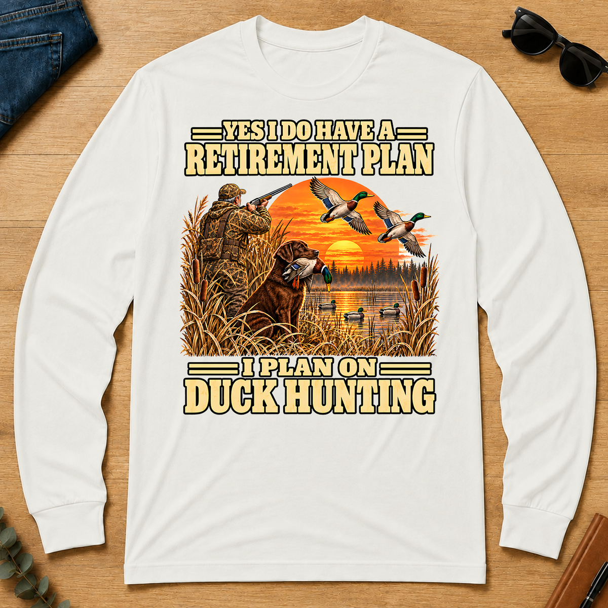 I Plan On Duck Hunting Vintage - white - LST2D-White