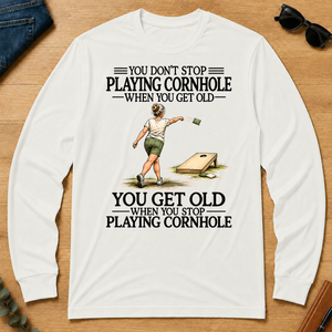 Don't Stop Playing Cornhole - white - LST2D-White