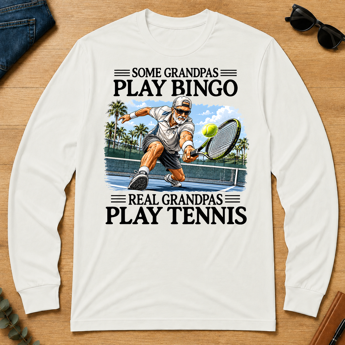 Some Grandpas Play Bingo Real Grandpas Play Tennis - white - LST2D-White