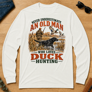 An Old Man Loves Duck Hunting - white - LST2D-White