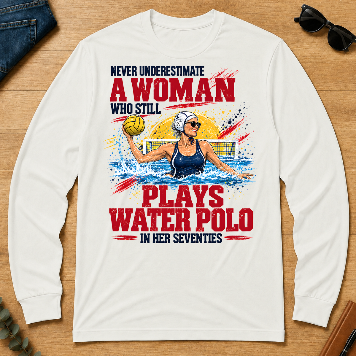 A Woman Still Plays Water Polo In Her 70s - white - LST2D-White