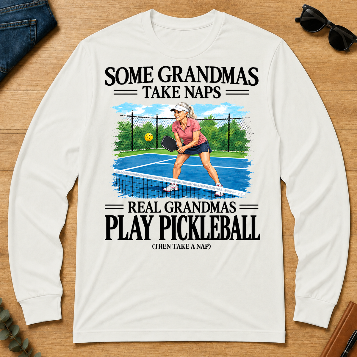 Real Grandmas Play Pickleball - white - LST2D-White