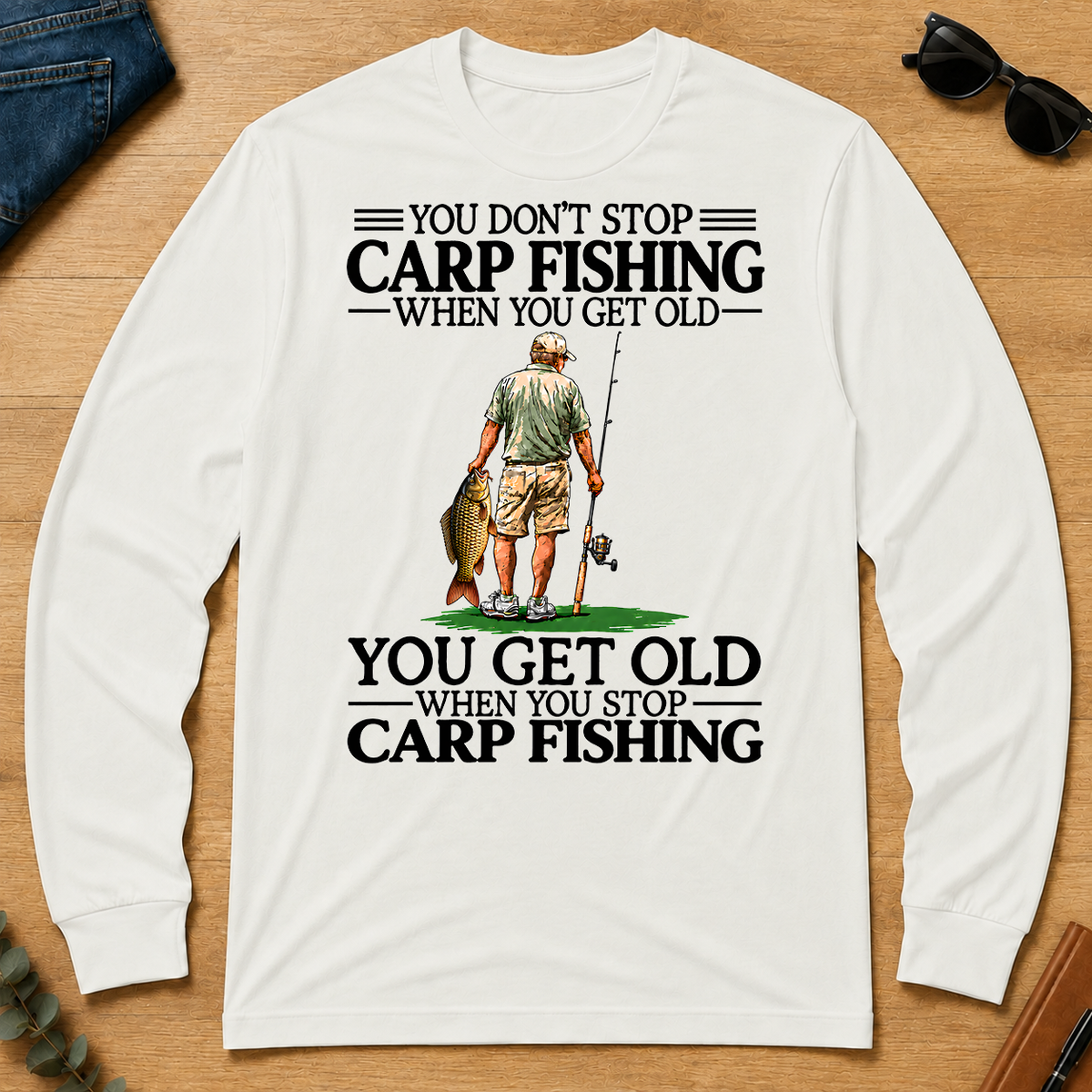 Don't Stop Carp Fishing - white - LST2D-White