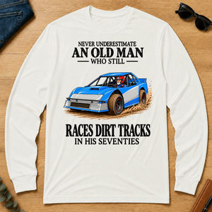 An Old Man Still Races Dirt Tracks In His Seventies - white - LST2D-White