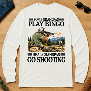 Some Grandpas Play Bingo Real Grandpas Go Shooting - white - LST2D-White