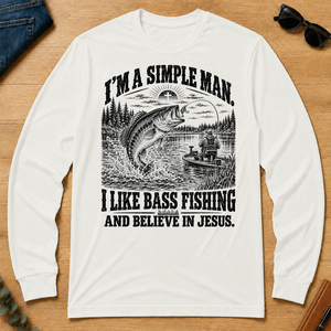 I like Bass Fishing Believe In Jesus - white - LST2D-White
