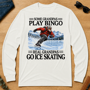 Some Grandpas Play Bingo Real Grandpas Go Ice Skating - white - LST2D-White
