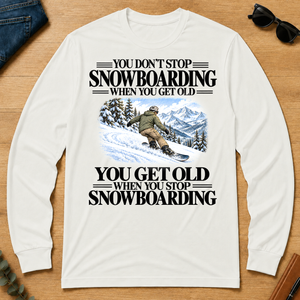 Don't Stop Snowboarding Vintage Art - white - LST2D-White