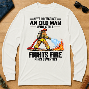 An Old Man Still Fights Fire In His 70s - white - LST2D-White