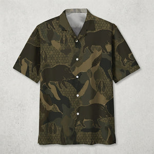 Wild Boar Camouflage Hunting Hawaiian Shirt