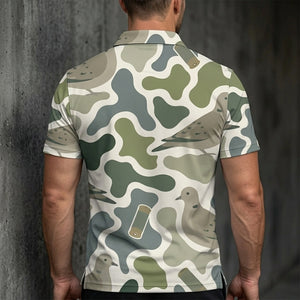Dove Camouflage Hunting Funny Pattern Men Polo Shirt