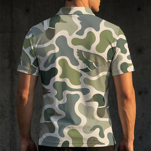 Mallard Ducks Camouflage Hunting Funny Pattern Men Polo Shirt