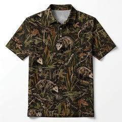 Opossum Swamp Camouflage Pattern Men Polo Shirt