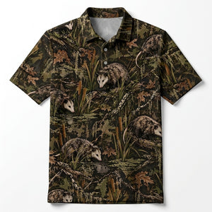 Opossum Swamp Camouflage Pattern Men Polo Shirt