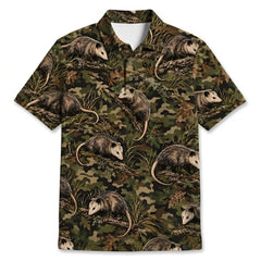 Woodland Opossum Camouflage Men Polo Shirt