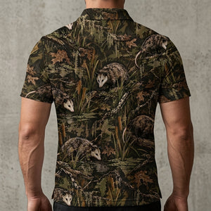Opossum Swamp Camouflage Pattern Men Polo Shirt