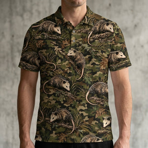 Woodland Opossum Camouflage Men Polo Shirt