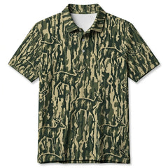 Deer Stripe Camouflage Men Polo Shirt