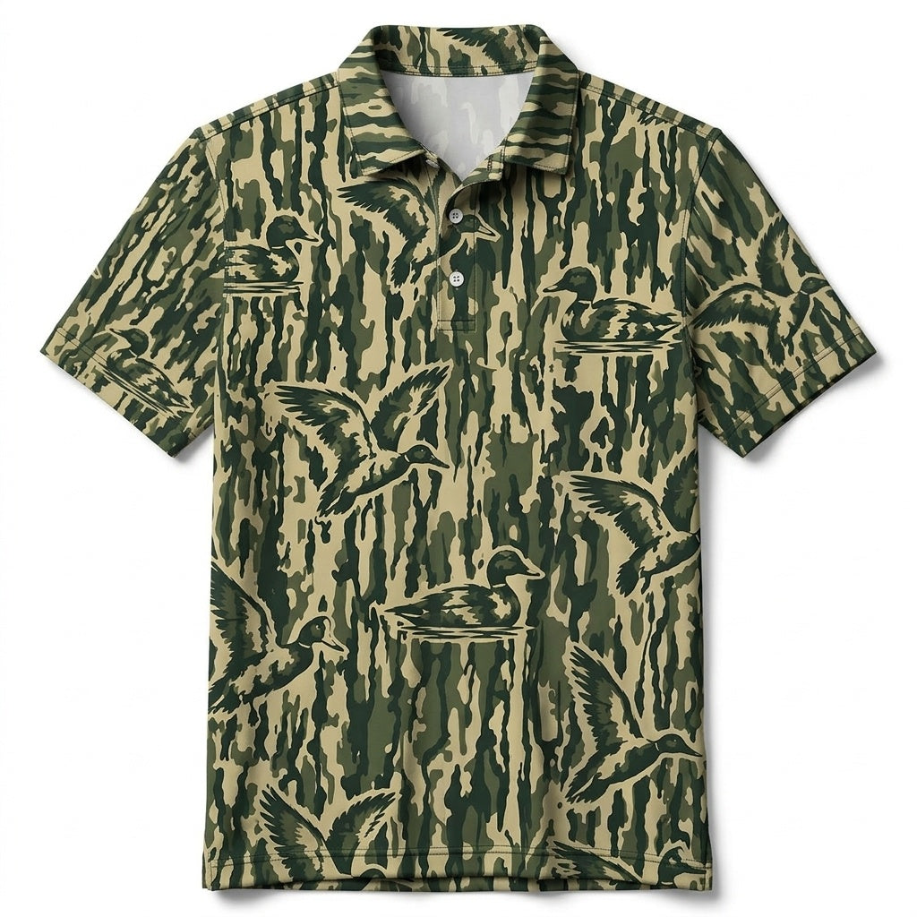 Duck Stripe Camouflage Men Polo Shirt