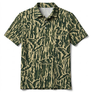 Duck Stripe Camouflage Men Polo Shirt