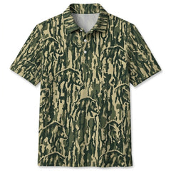 Hog Stripe Camouflage Men Polo Shirt