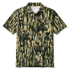 Moose Stripe Camoufalge Men Polo Shirt