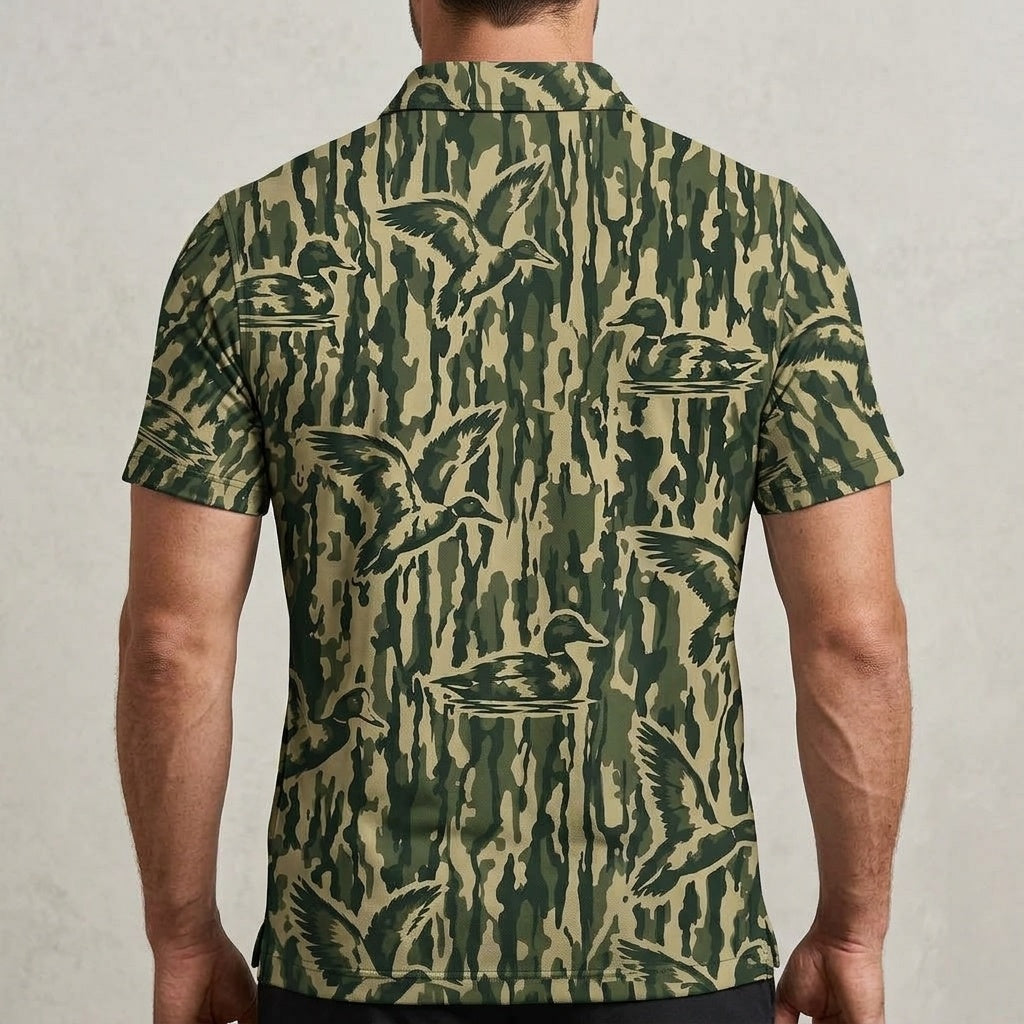 Duck Stripe Camouflage Men Polo Shirt