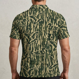 Duck Stripe Camouflage Men Polo Shirt