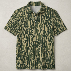 Hog Stripe Camouflage Men Polo Shirt