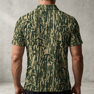 Hog Stripe Camouflage Men Polo Shirt