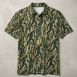 Bigfoot Stripe Camoufalge Men Polo Shirt