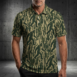 Bigfoot Stripe Camoufalge Men Polo Shirt