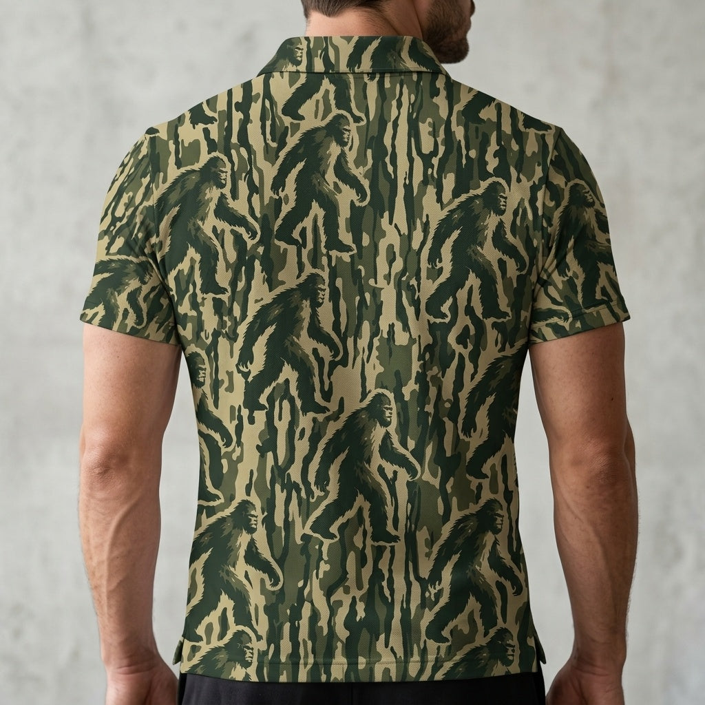 Bigfoot Stripe Camoufalge Men Polo Shirt