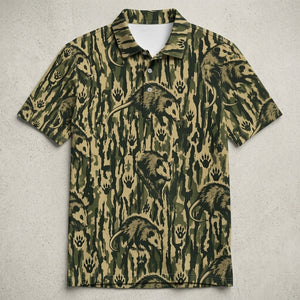 Opossum Stripe Camouflage Men Polo Shirt