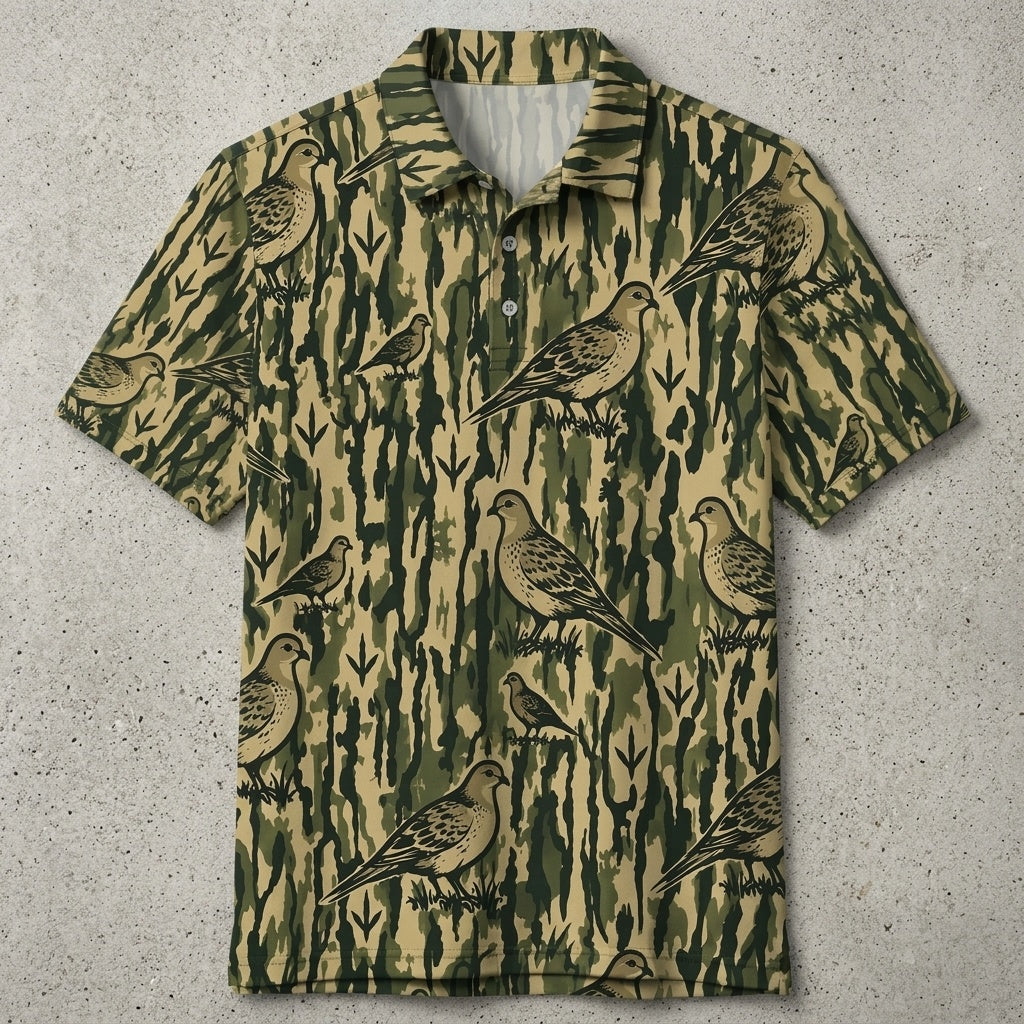 Dove Stripe Camouflage Men Polo Shirt