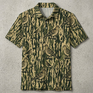 Dove Stripe Camouflage Men Polo Shirt