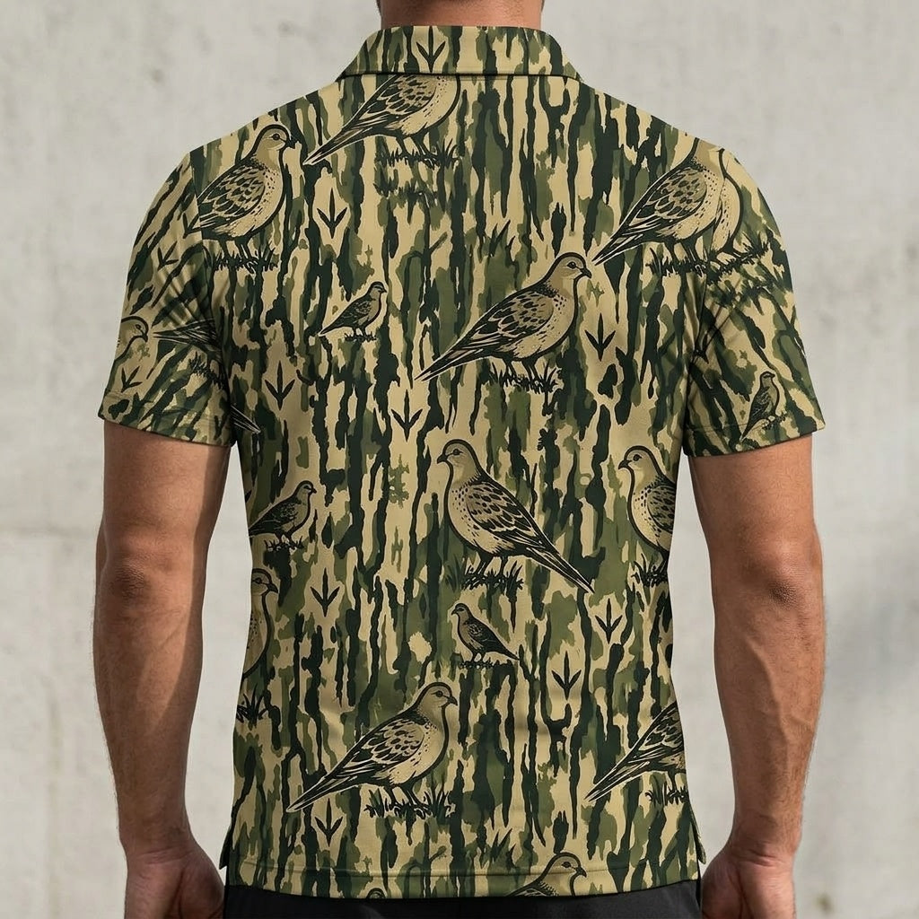 Dove Stripe Camouflage Men Polo Shirt