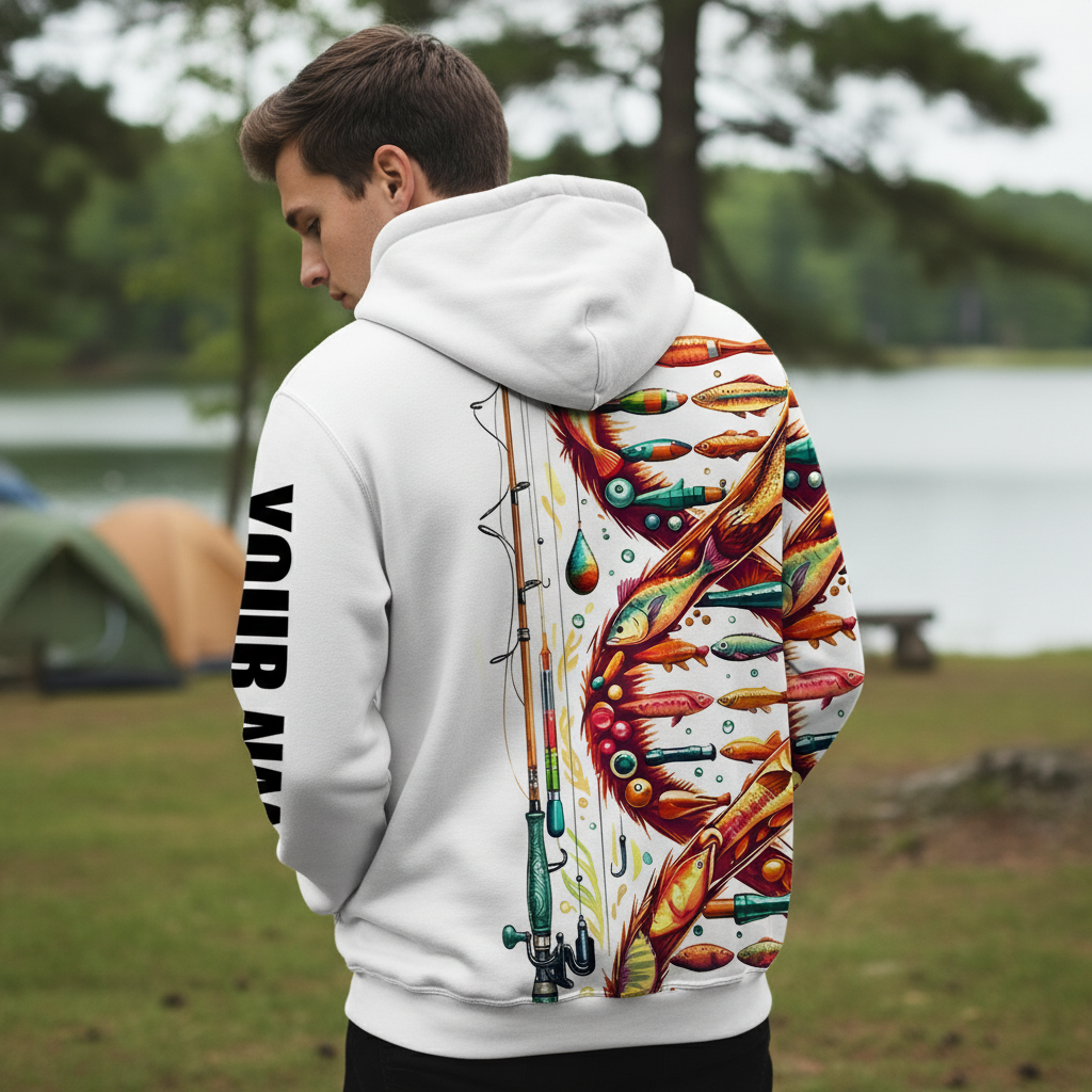 Custom Name Fishing DNA All Over Print Shirt