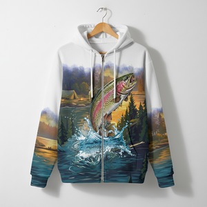 Rainbow Trout Fishing Sunset Strike All Over Print Shirt