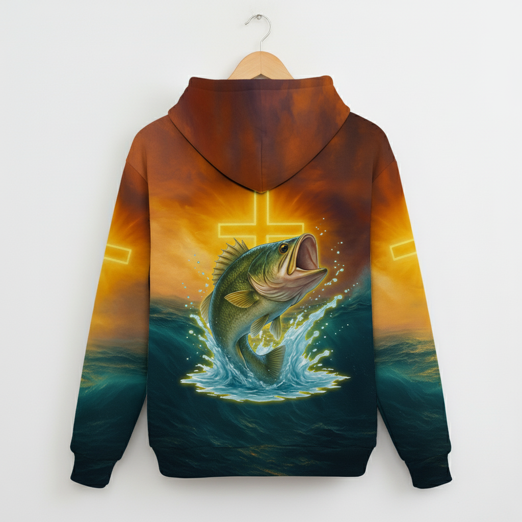 Bass Fishing Cross All Over Print Shirt