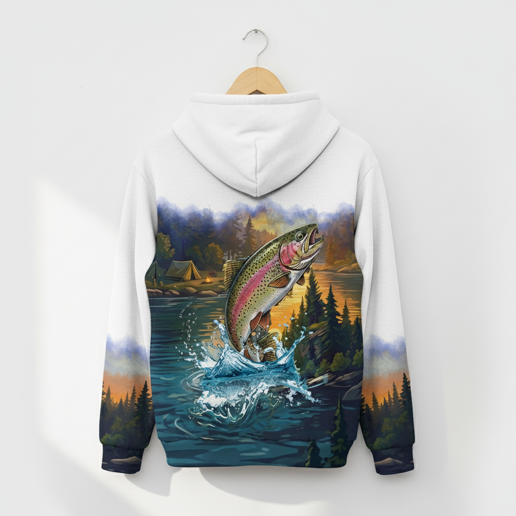 Rainbow Trout Fishing Sunset Strike All Over Print Shirt
